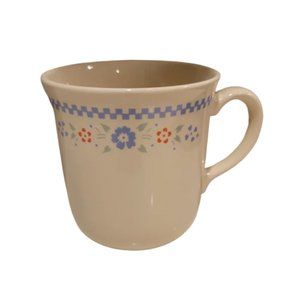 3 Corning Blue Checker Cups 🌹 Red Flowers